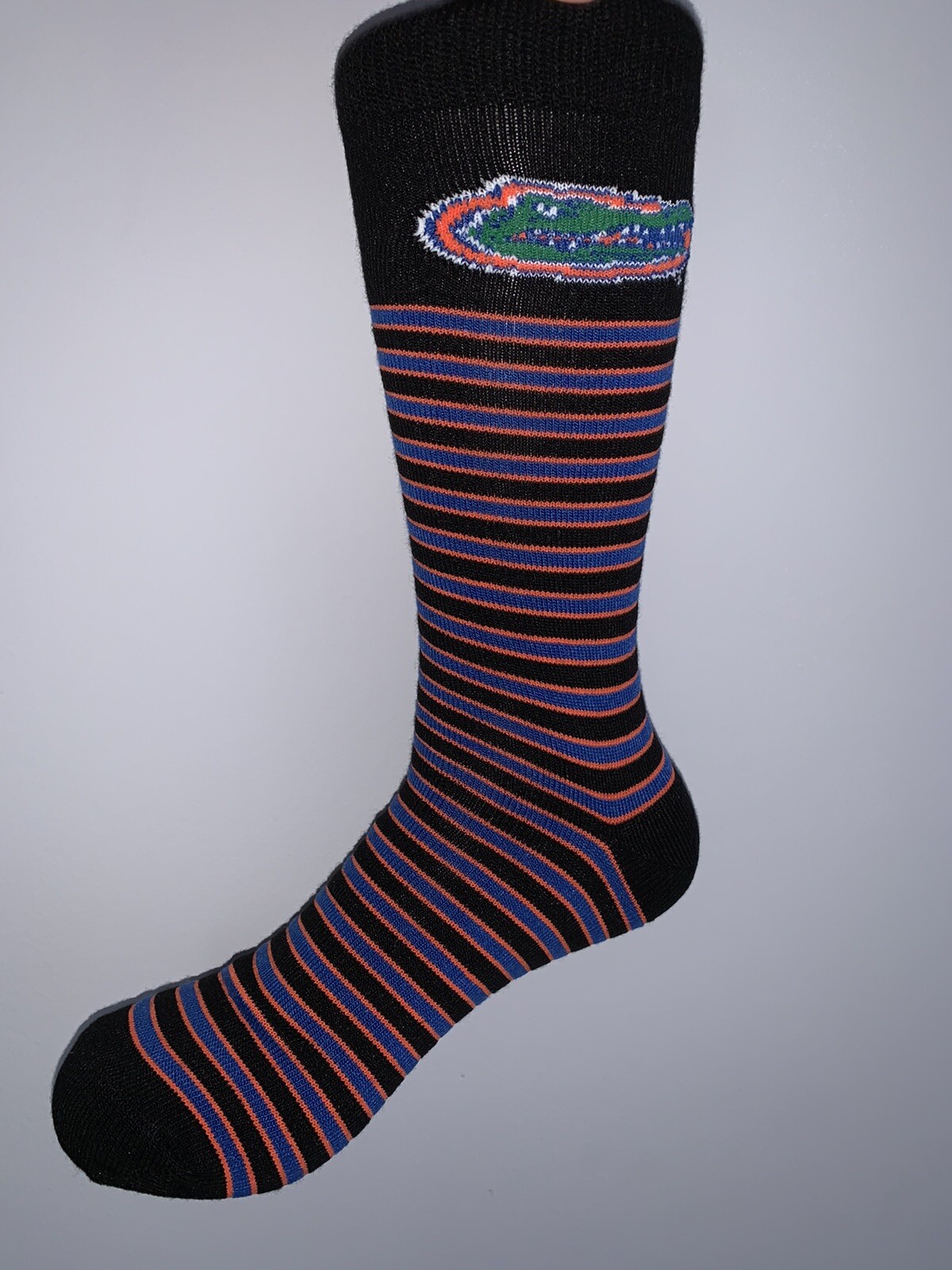 FLORIDA GATORS NCAA COLLEGE TEAM LOGO MULTI STRIPE DRESS TROUSER SOCKS LARGE