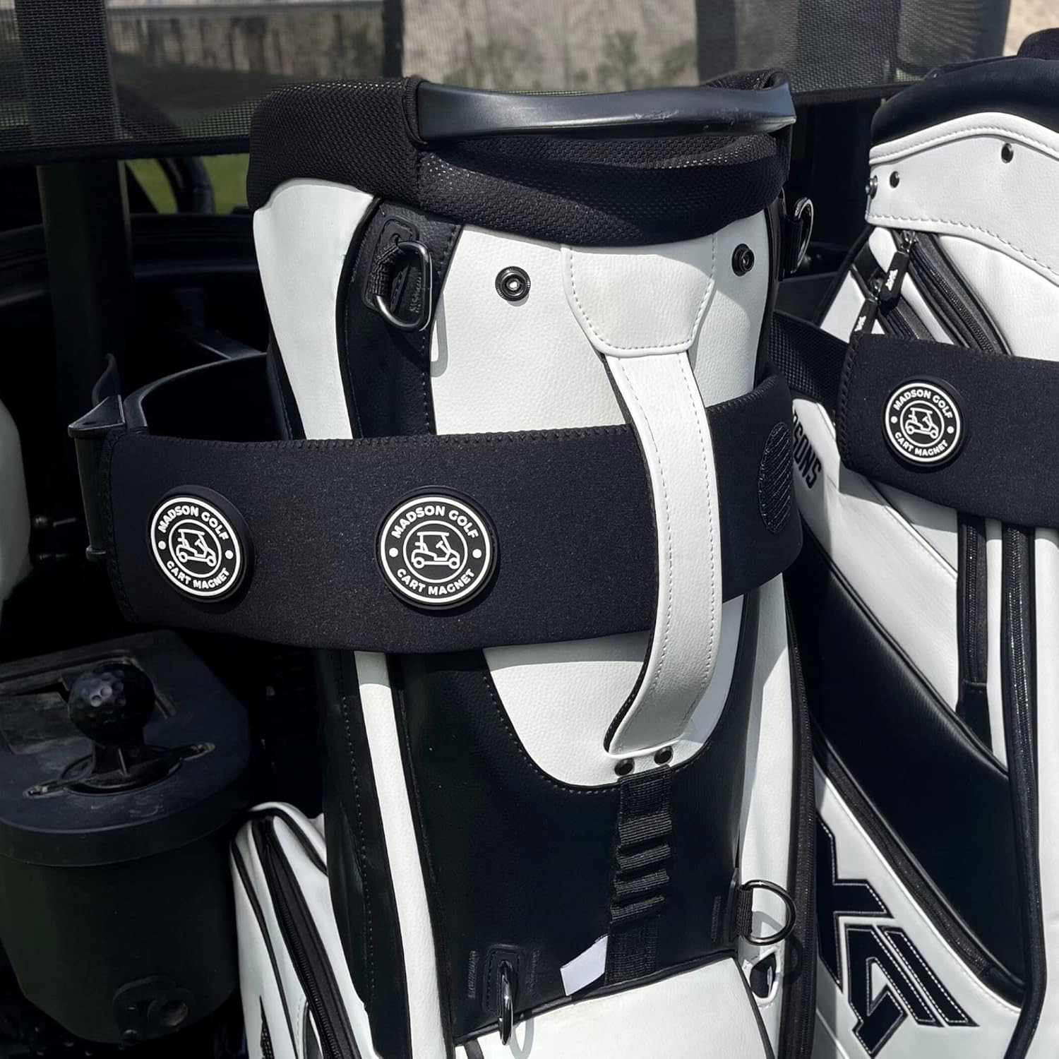Magnetic Golf Cart Sleeve Utility Strap - Securely Attach Lightweight Black