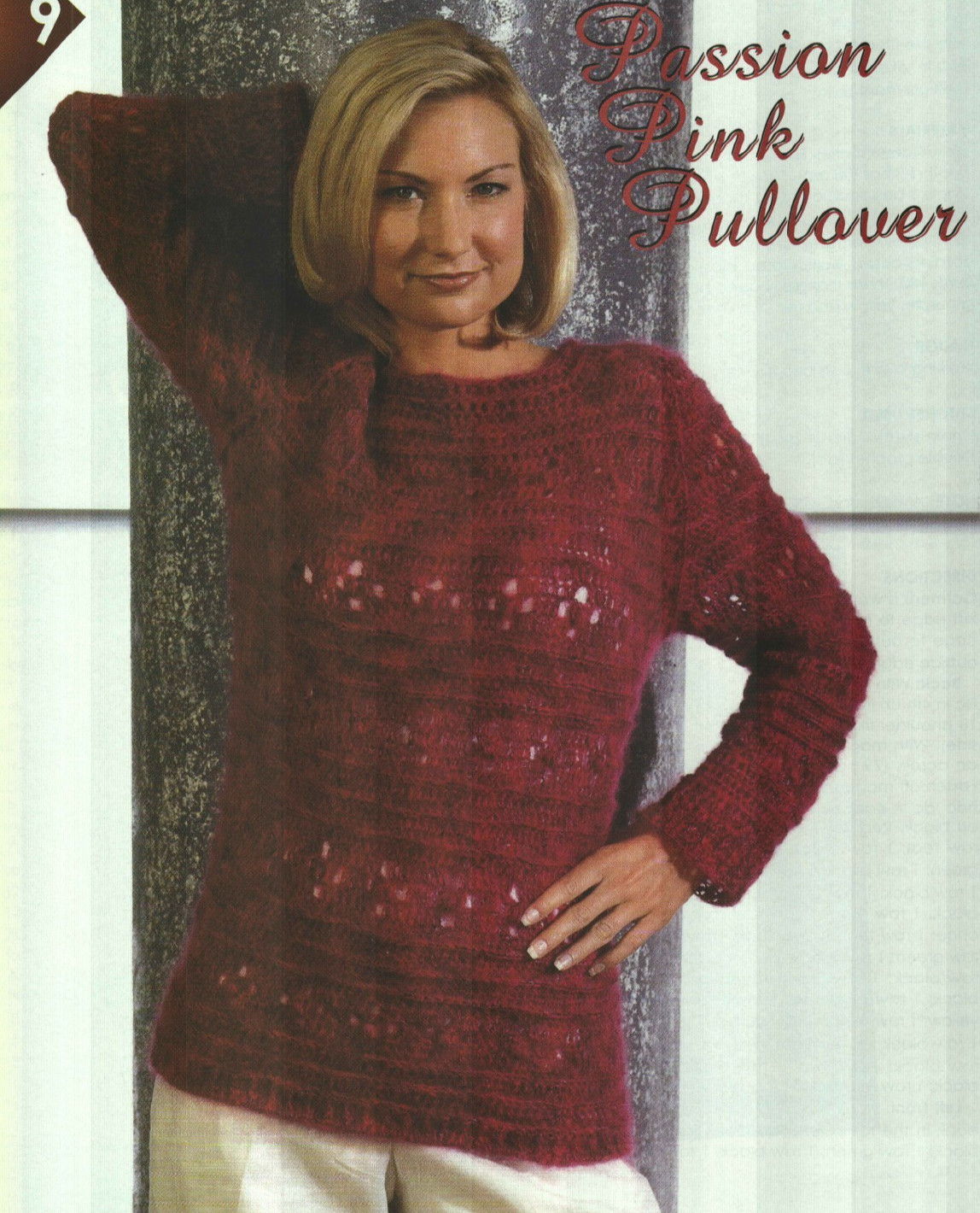 PASSION PINK PULLOVER SWEATER 6 SIZES WOMEN'S CROCHET PATTERN INSTRUCTIONS