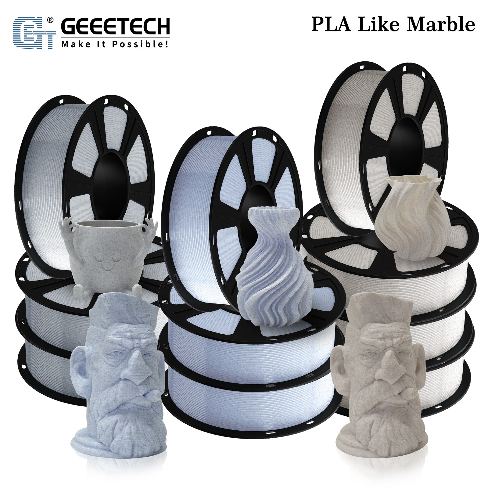 [BUY 6 GET 10] Geeetech 3D Printer Filament PLA Like Marble Filament 1KG 1.75mm
