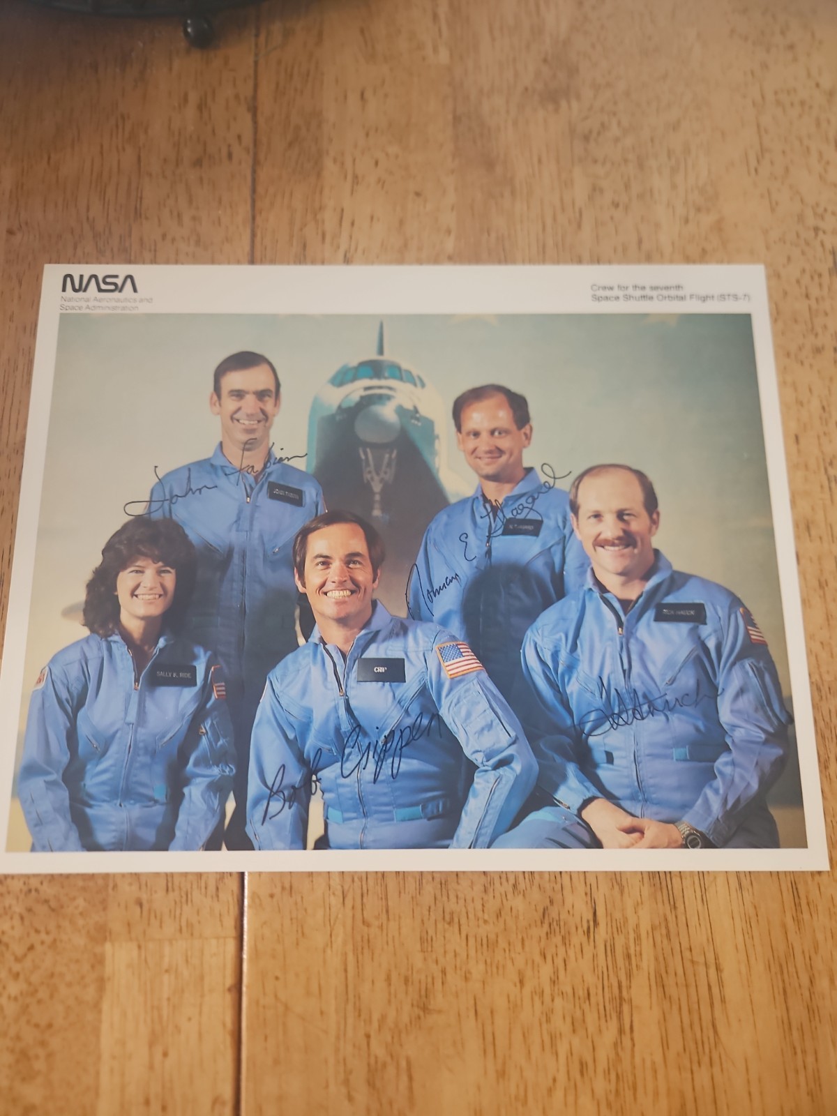 NASA STS-7 Signed Crew Photo