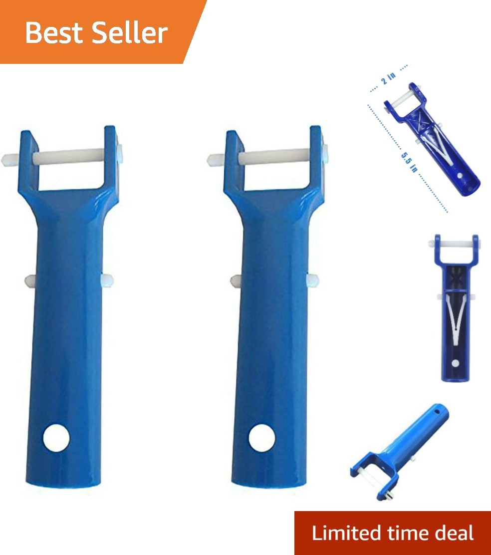 Efficient Pool Vacuum Handle Replacement with V-Clip & Pin - Sturdy Blue Design
