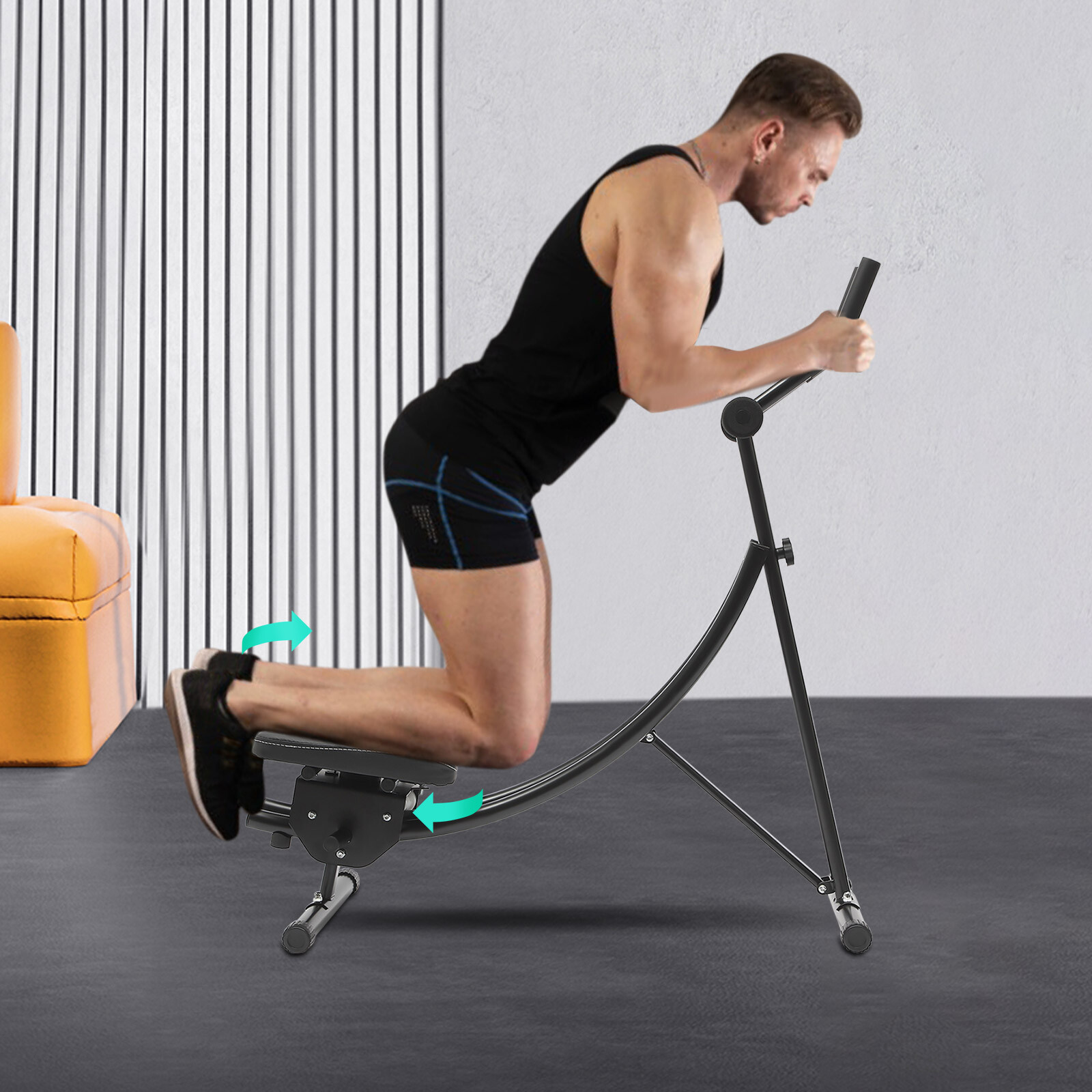 Ab Machine Coaster Abdominal Crunch Trainer for Home Gym Core Workout Equipment