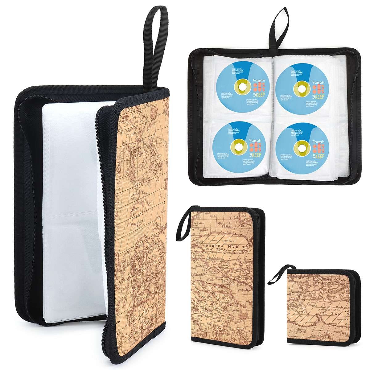 40/80 CD DVD Case Portable Holder Large Storage Disc Wallet Bag For Car Travel