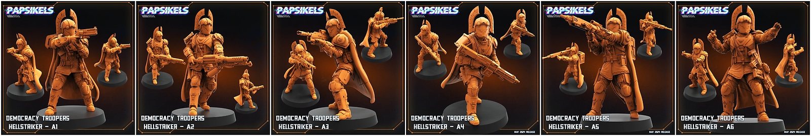 3D Printed Papsikels Democracy Troopers Hellstriker Set Democracy Troopers Bugs