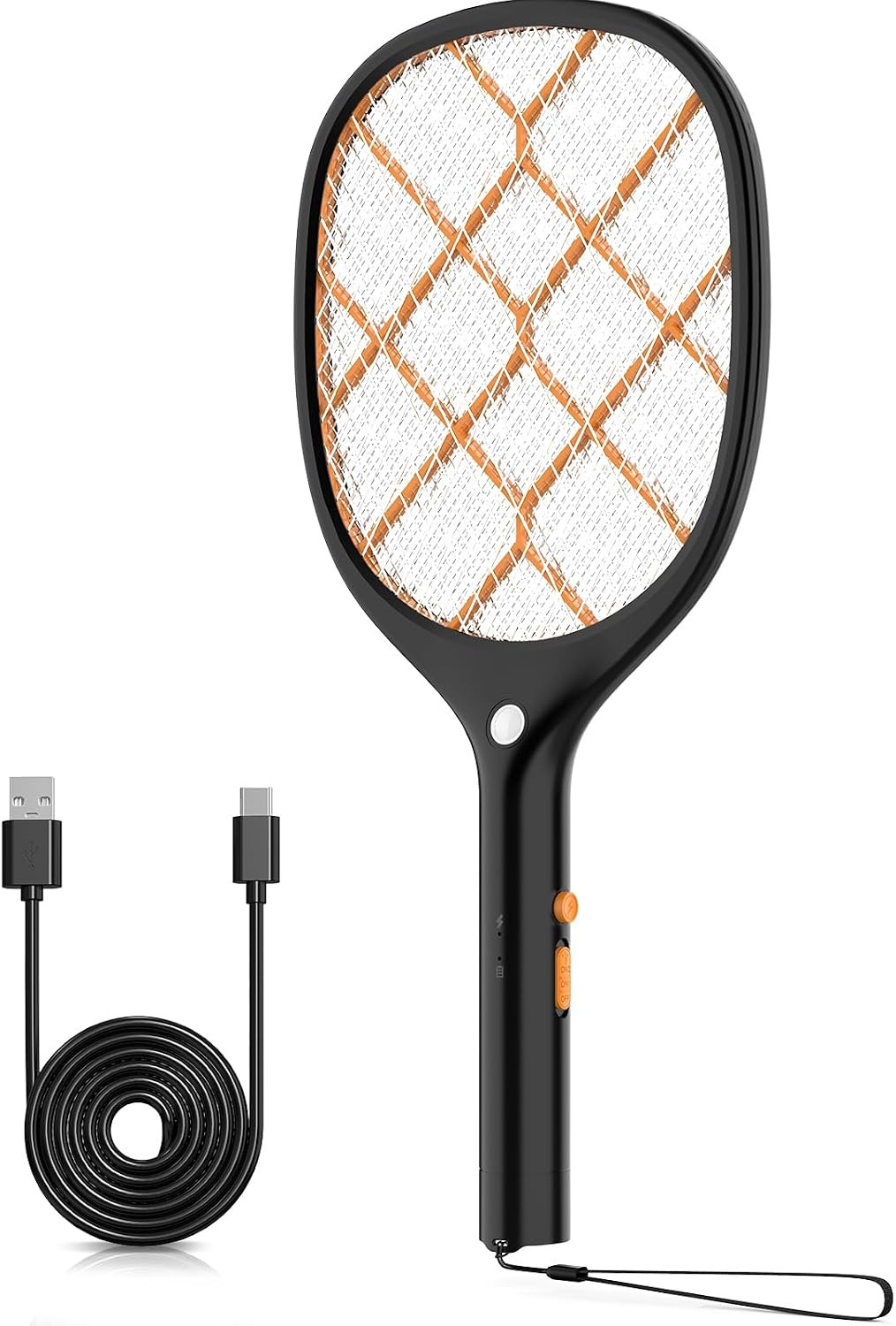 Electric Fly Swatter Bug Zapper Racket 4000V Rechargeable Mosquito Killer with L