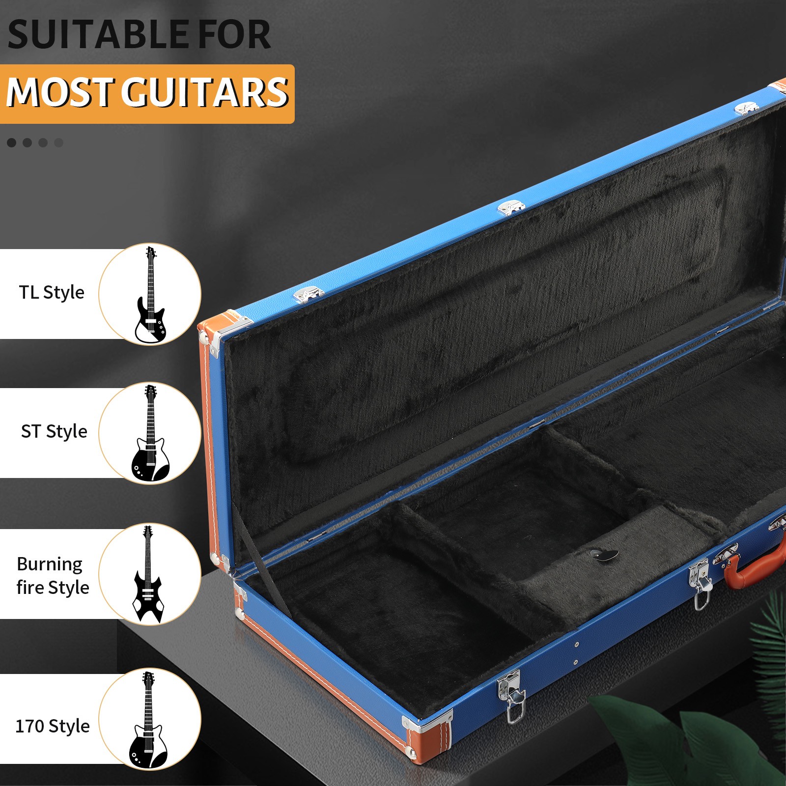 Glarry Portable 39-Inch Electric Guitar Hard Shell Wood for GST GTL 170 Guitar