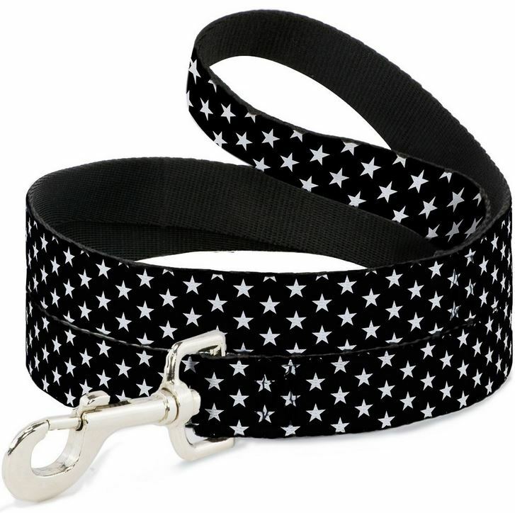 Mini Stars Black & White 6-foot Dog Leash by Buckle-Down