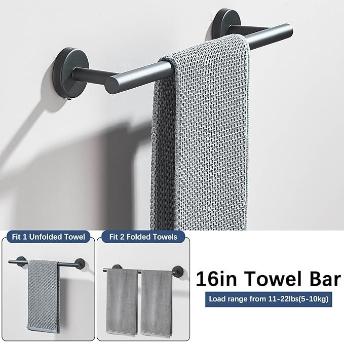 Matte Black 10-Piece Complete Bathroom Accessory Set Towel Bar & Hardware Kit