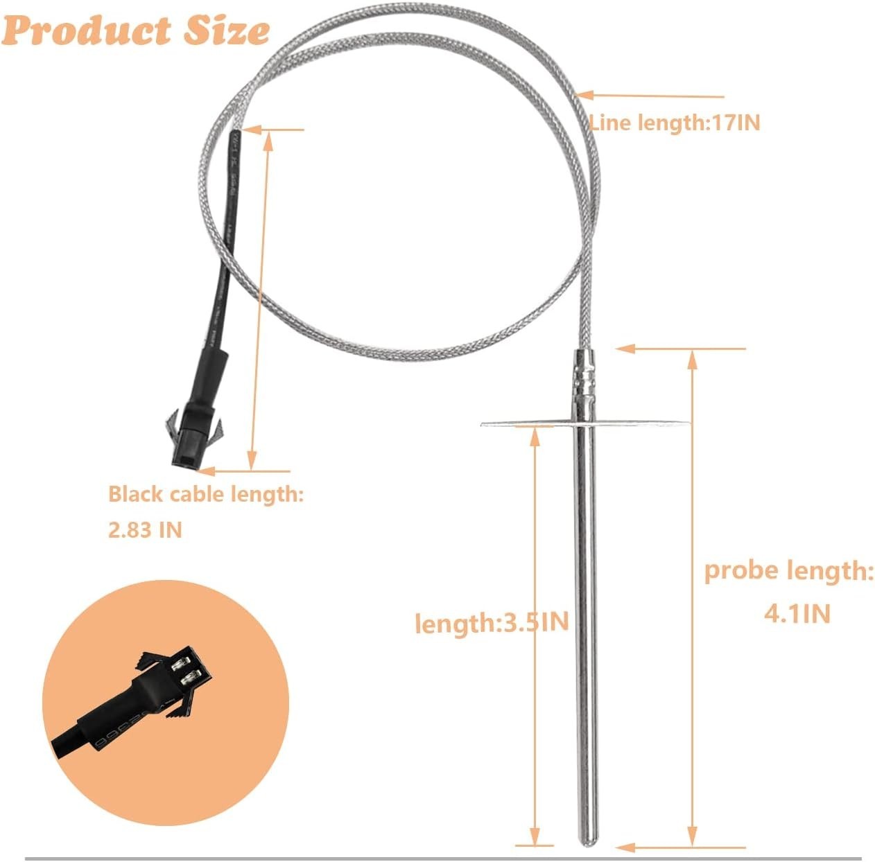 Temp Probe Replacement for Pit Boss Smokers and Grills, Meat Probe Sensor
