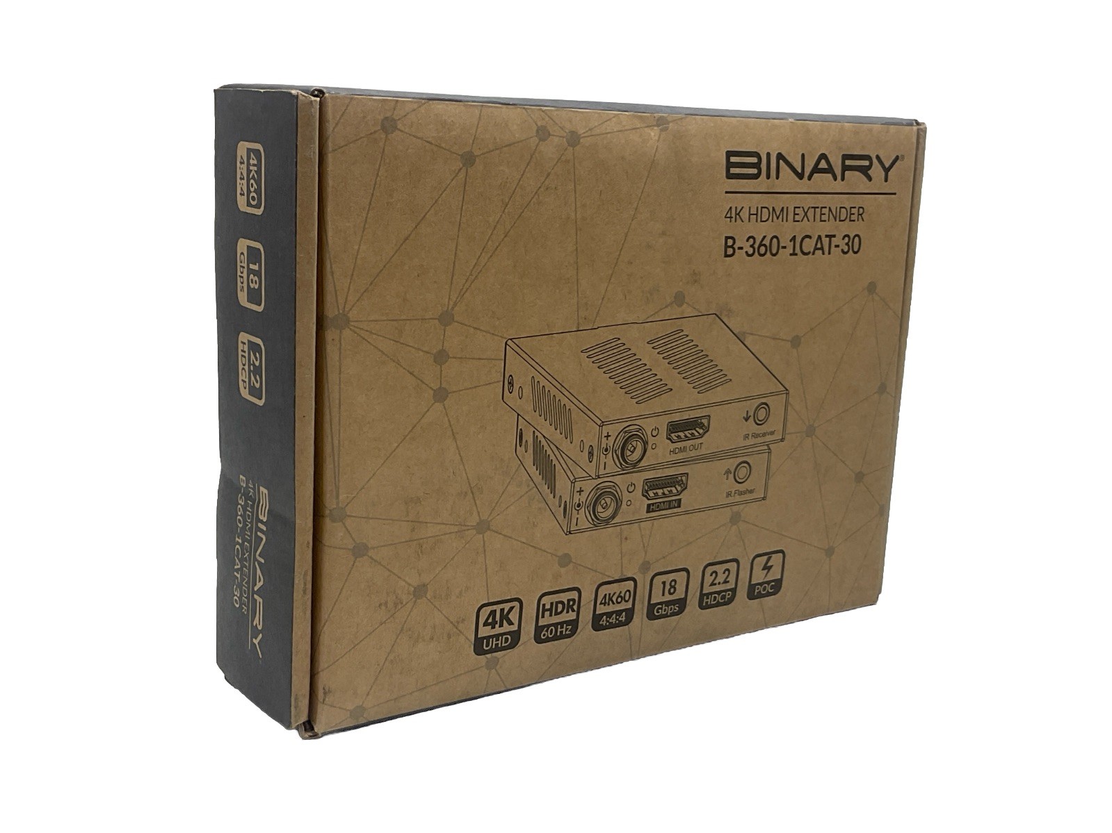 Binary 360 Series 4K HDR Economy HDMI Extender Set  model# B-360-1CAT-30.   K-80
