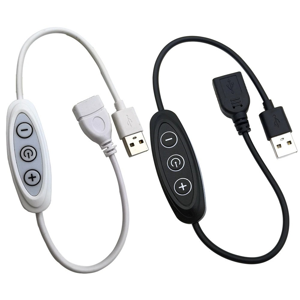 3KEY USB Dimmer Switch 5V 2A 8-Level Brightness Control LED Light Dimmer Switch
