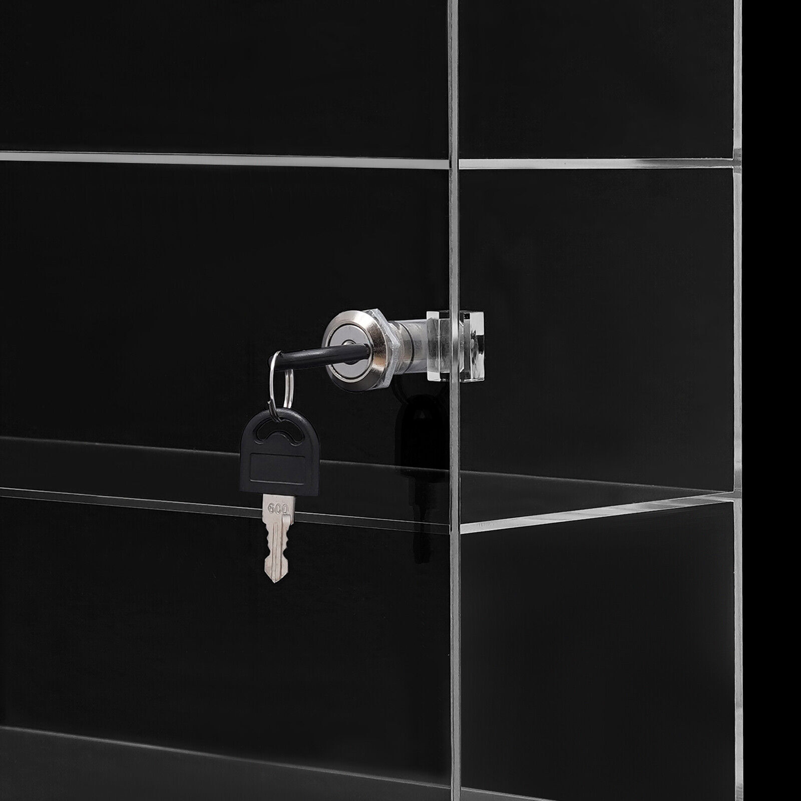 4-Layer Clear Acrylic Display Case 30 × 15 × 40 cm Lockable Countertop Showcase