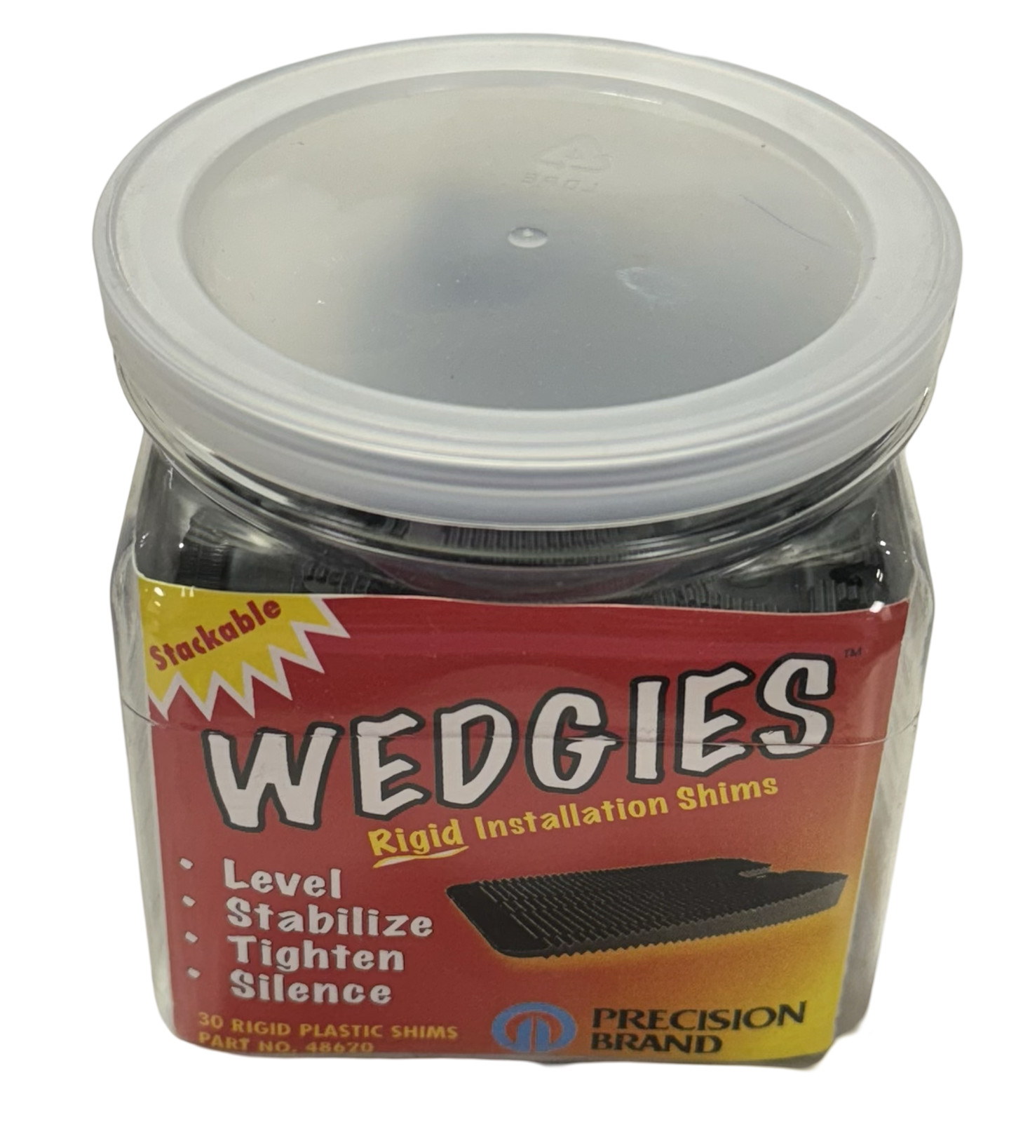Precision Brand Black Wedgies Ridgid Stackable Installation Shims 30 Pack USA
