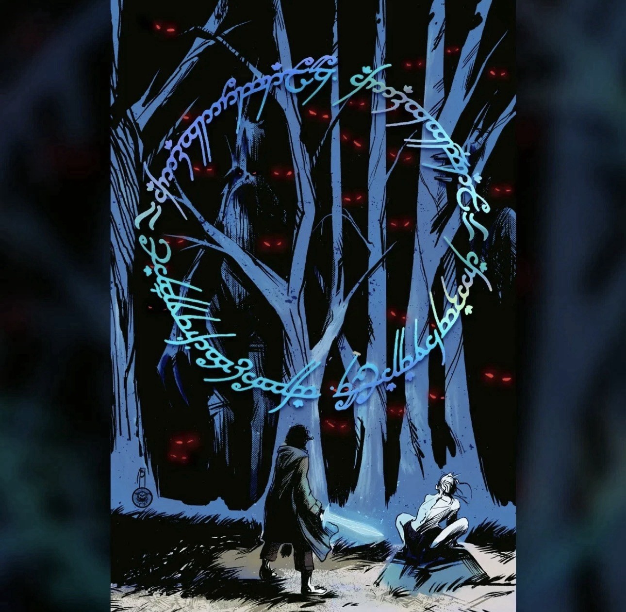 Tribute: JRR Tolkien BLUE Spot Foil - Something is Killing the Hobbits LTD 30 NM