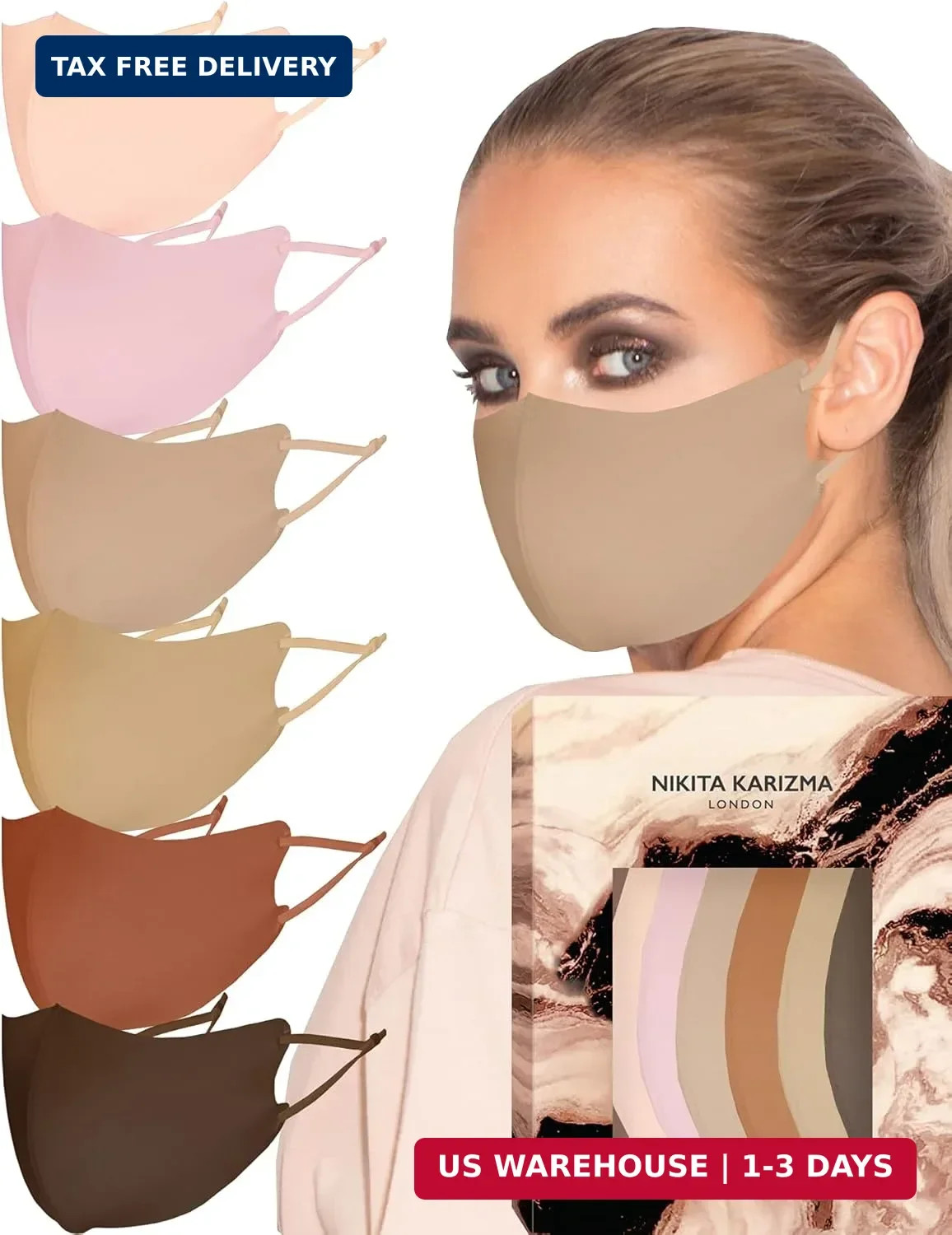 KARIZMA Face Wardrobe Cloth Face Mask. 6 Soft Masks Washable Fabric with Adjusta