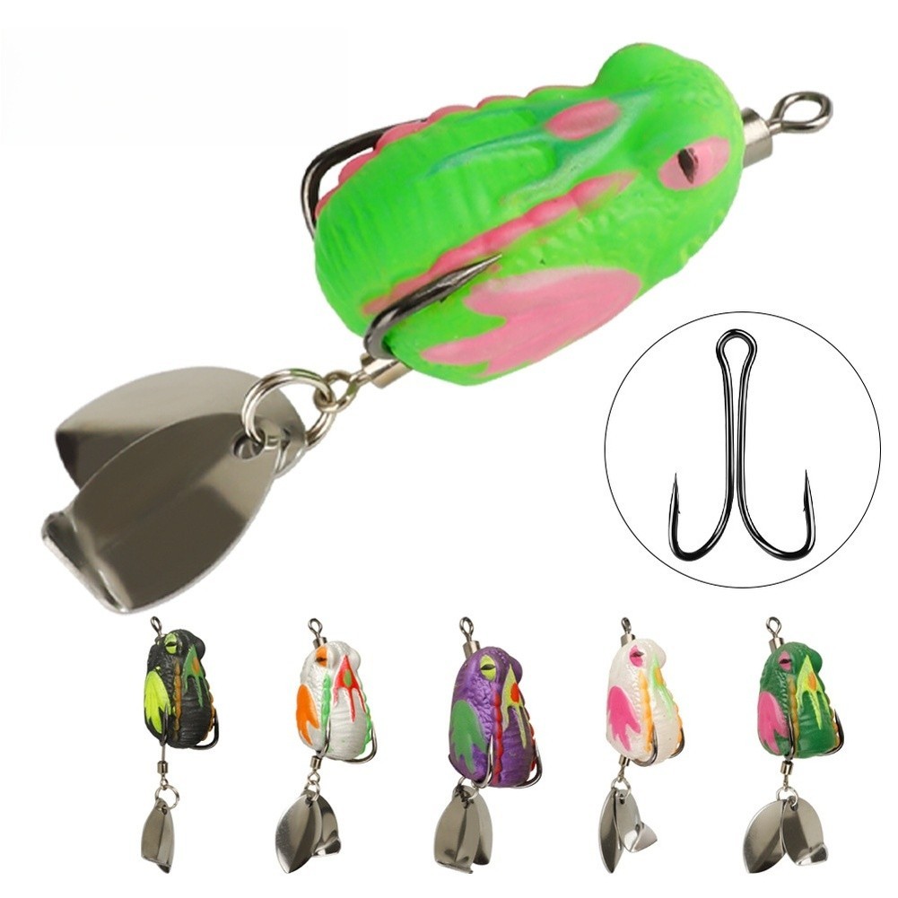 Stainless Steel 6.2cm Frog Lure Bait for Bass Fishing with Lifelike Action