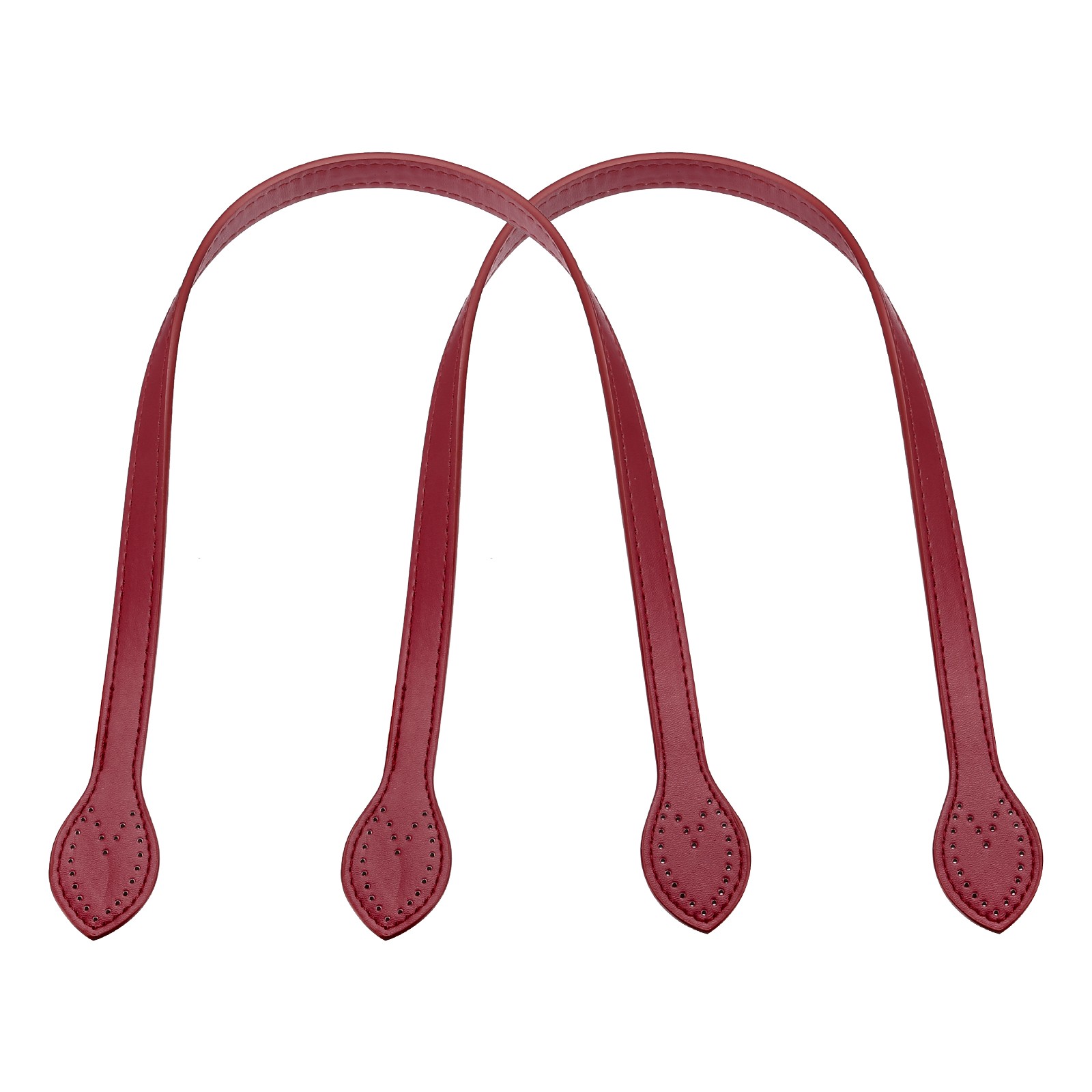 Leather Bag Handle, 2 Pcs 23.6" l 5/8" W Leather Purse Straps, Burgundy