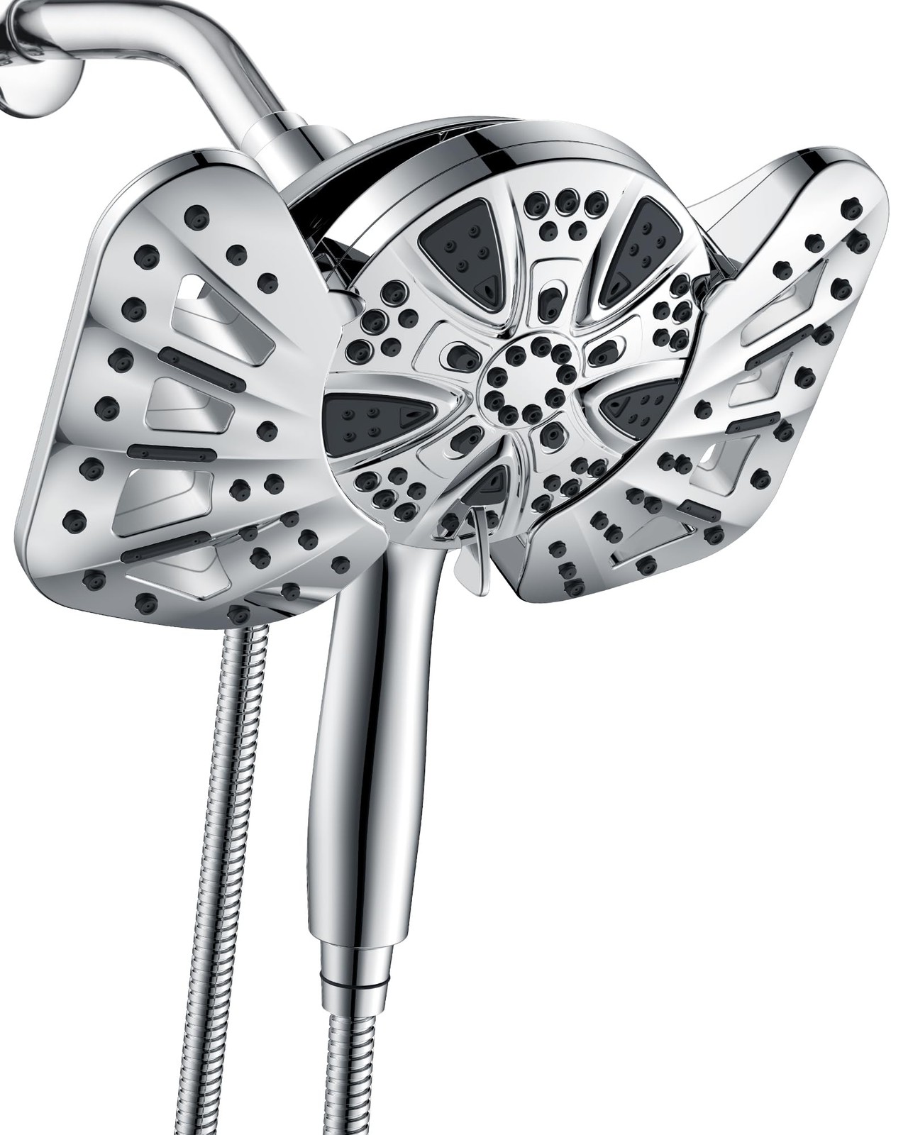Dual High Pressure Shower Head GRICH 10 Inch 2-in-1 Shower Heads with Handhel...