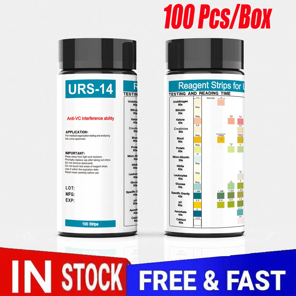 100 Strips 14-in-1 Reagent Urinalysis Strips 14 Parameters Urine Test Strips TL