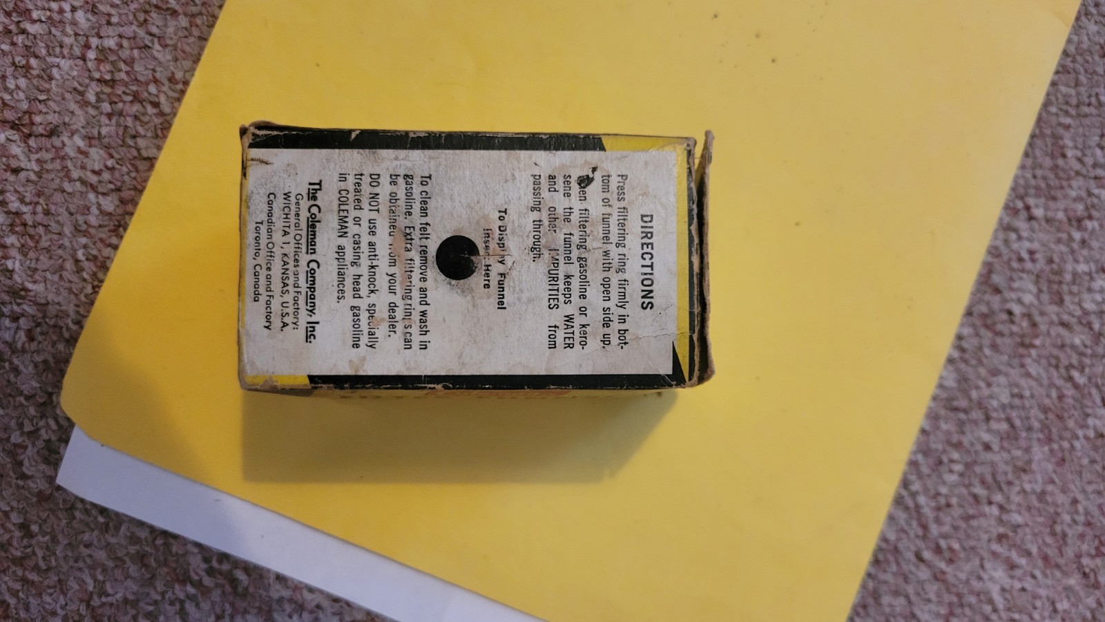 COLEMAN NOS ALUMINUM FUEL FILTER FUNEL #0- LOOK!!!!
