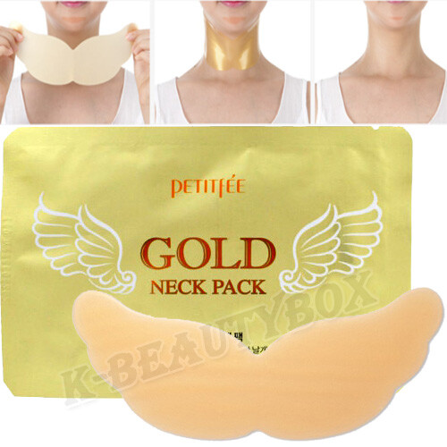 PETITFEE Gold Neck Patch Necklines Pack Neck Mask Sheets Korean Cosmetics