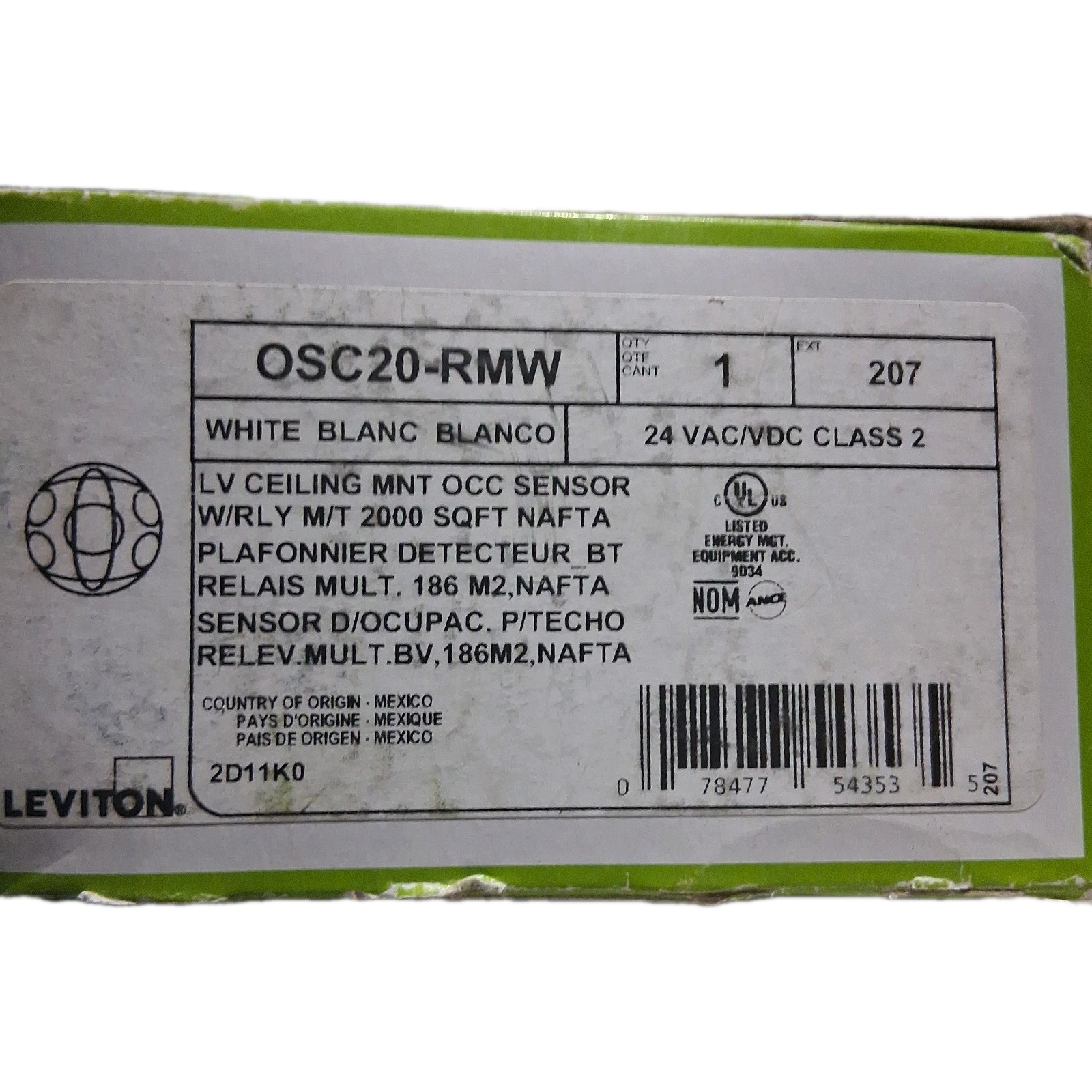 White Ceiling Occupancy Sensor for 2000 Sq Ft, OSC20-RMW,  OCC Sensor, LV 360