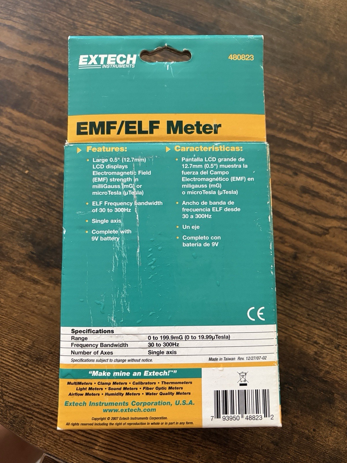 Extech 480823 Extremely Low Frequency Electromagnetic Field Meter EMF Elf
