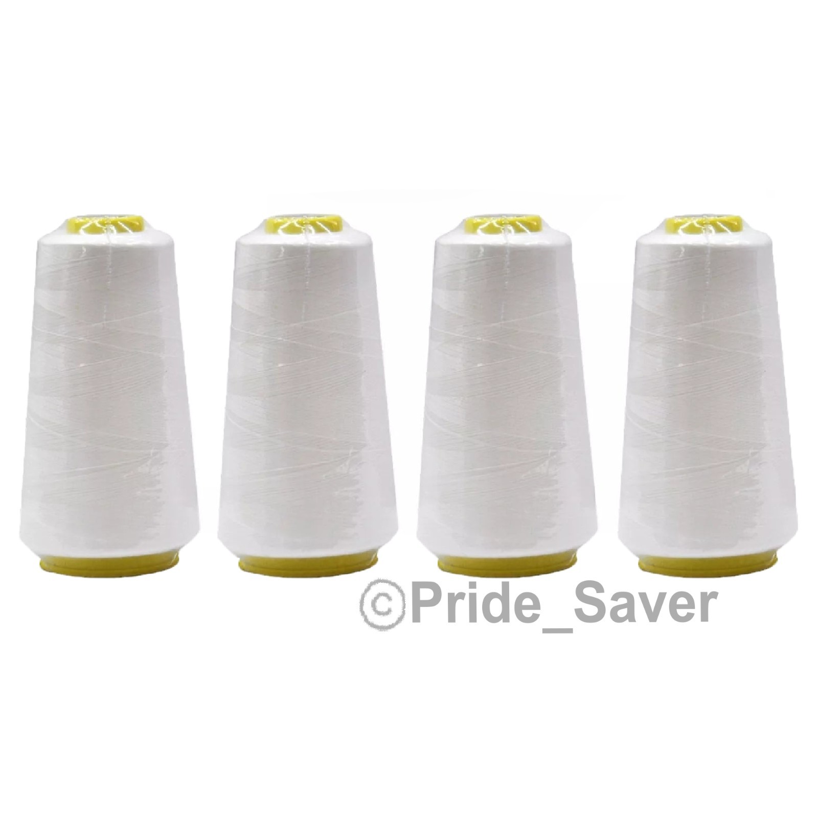 2500 Yard Each Spools WHITE Sewing Thread All Purpose 100% Polyester (4 Pack)