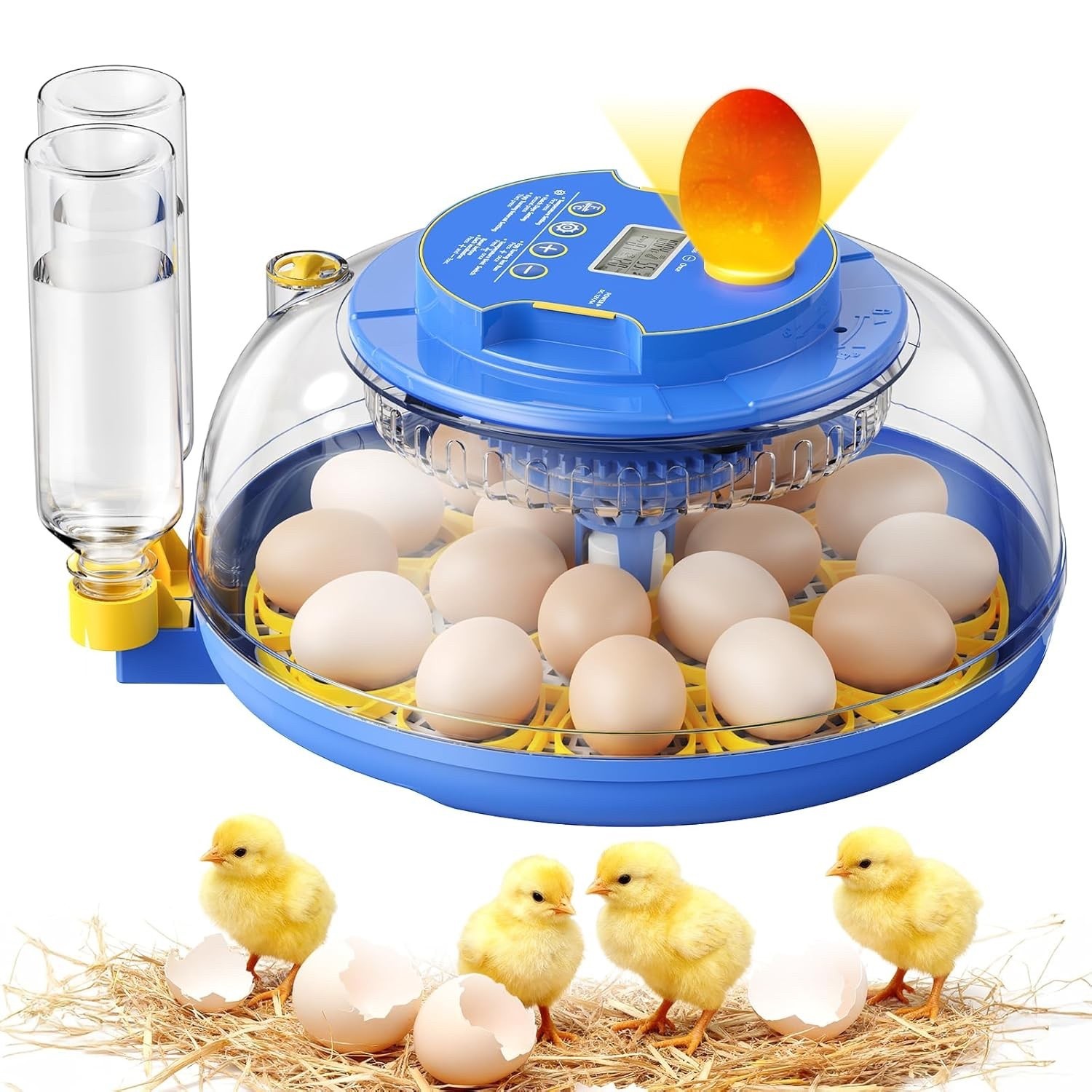 Incubators for Hatching Eggs w/Auto Egg Turning Humidity Temp Control 18 Eggs