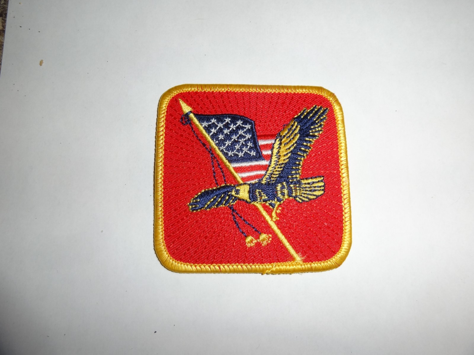 MILITARY PATCH SEW ON EAGLE AND AMERICAN FLAG