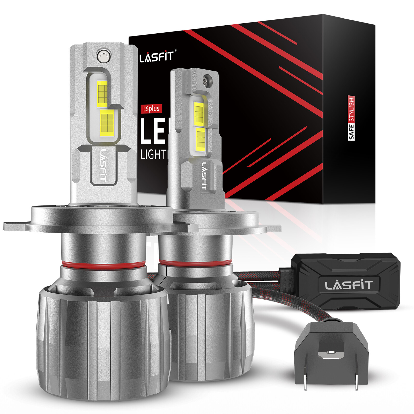 Lasfit H4 9003 LED Headlight High Low Beam Bulbs 13000LM Bright LS Plus Series
