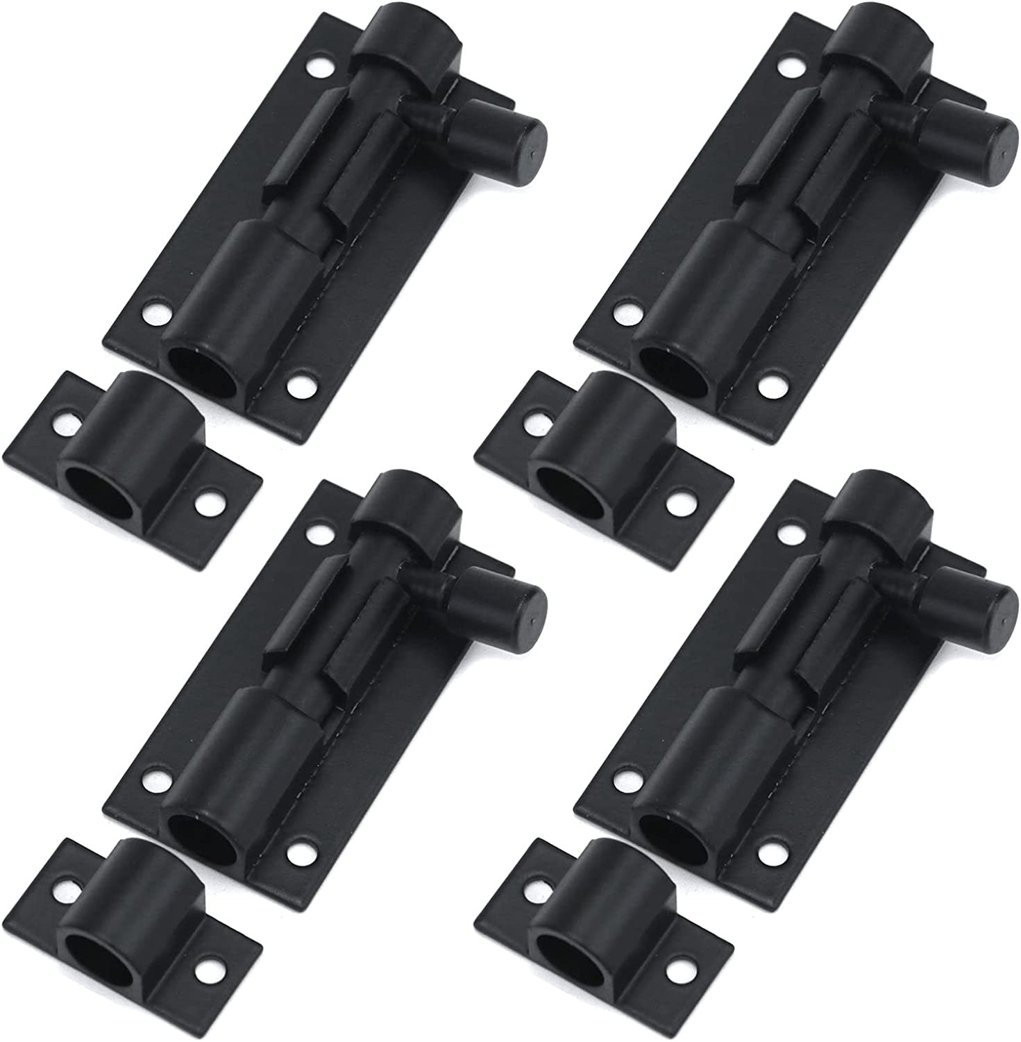 Black Barrel Bolt Lock Aluminum Alloy Slide Bolt Latch 2 Inch Door Latch Lock...