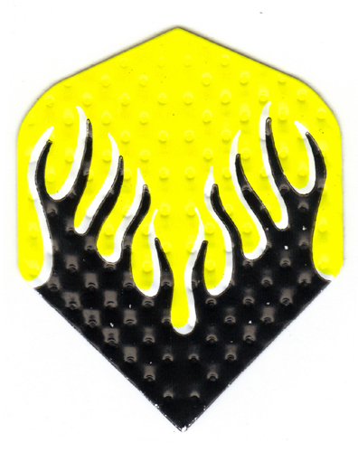 Dart Flights - 1 Black Yellow Flame Amerithon Std Set
