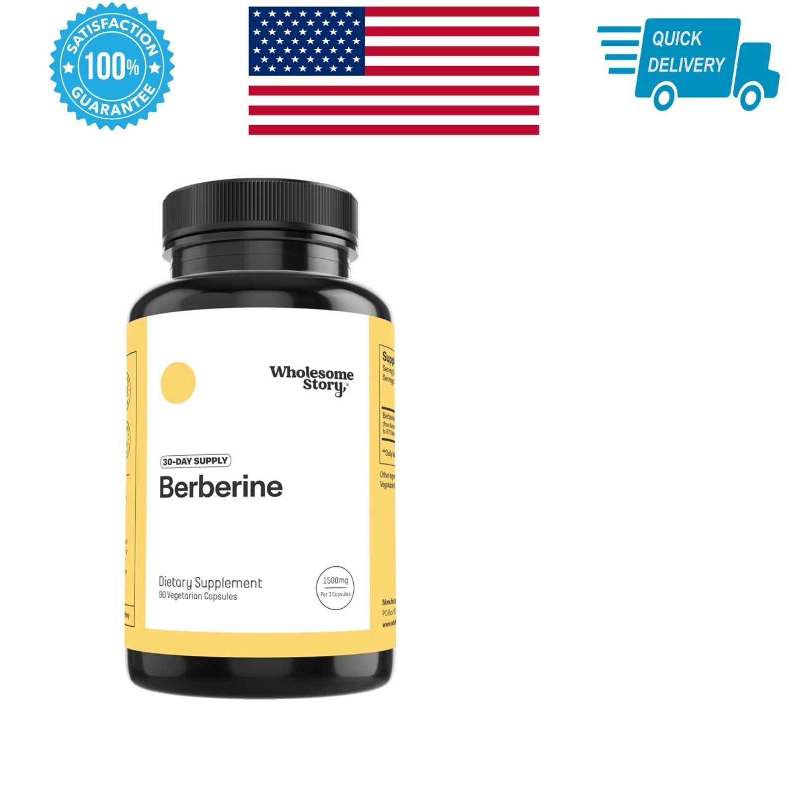 Berberine Supplement 1500mg - Supports Metabolic Health - 90 Capsules