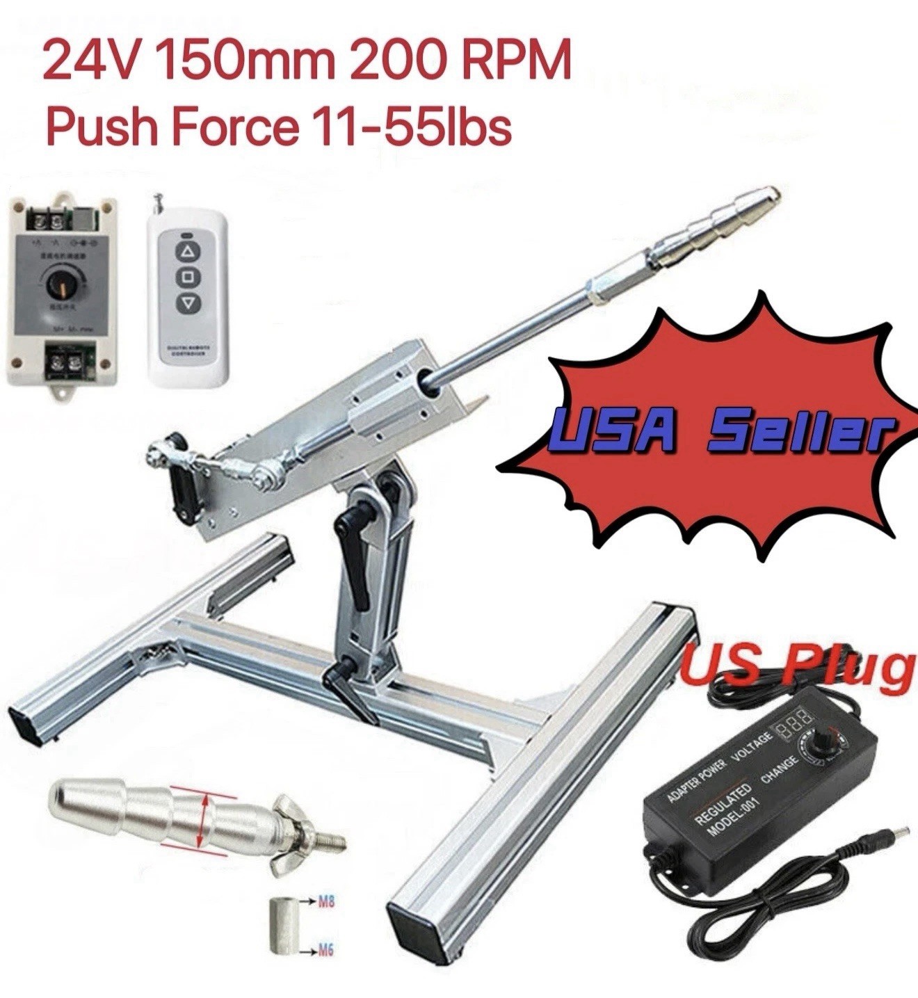 DIY Reciprocating Linear Actuator 24V200RPM Adjustable Stroke30-150mm Motor kit