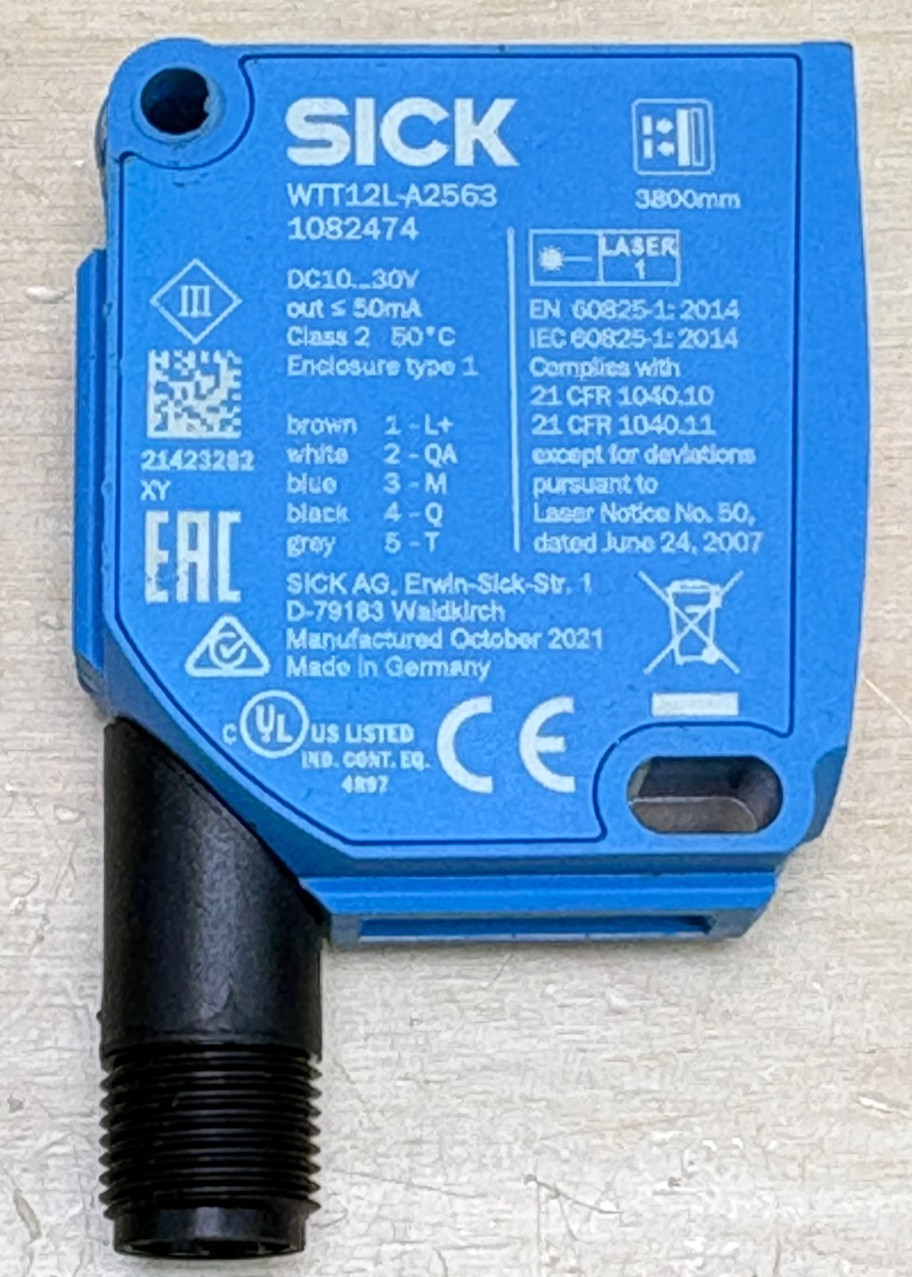 Sick WTT12L-A2563 PowerProx Laser Sensor, NPN / PNP, 1082474