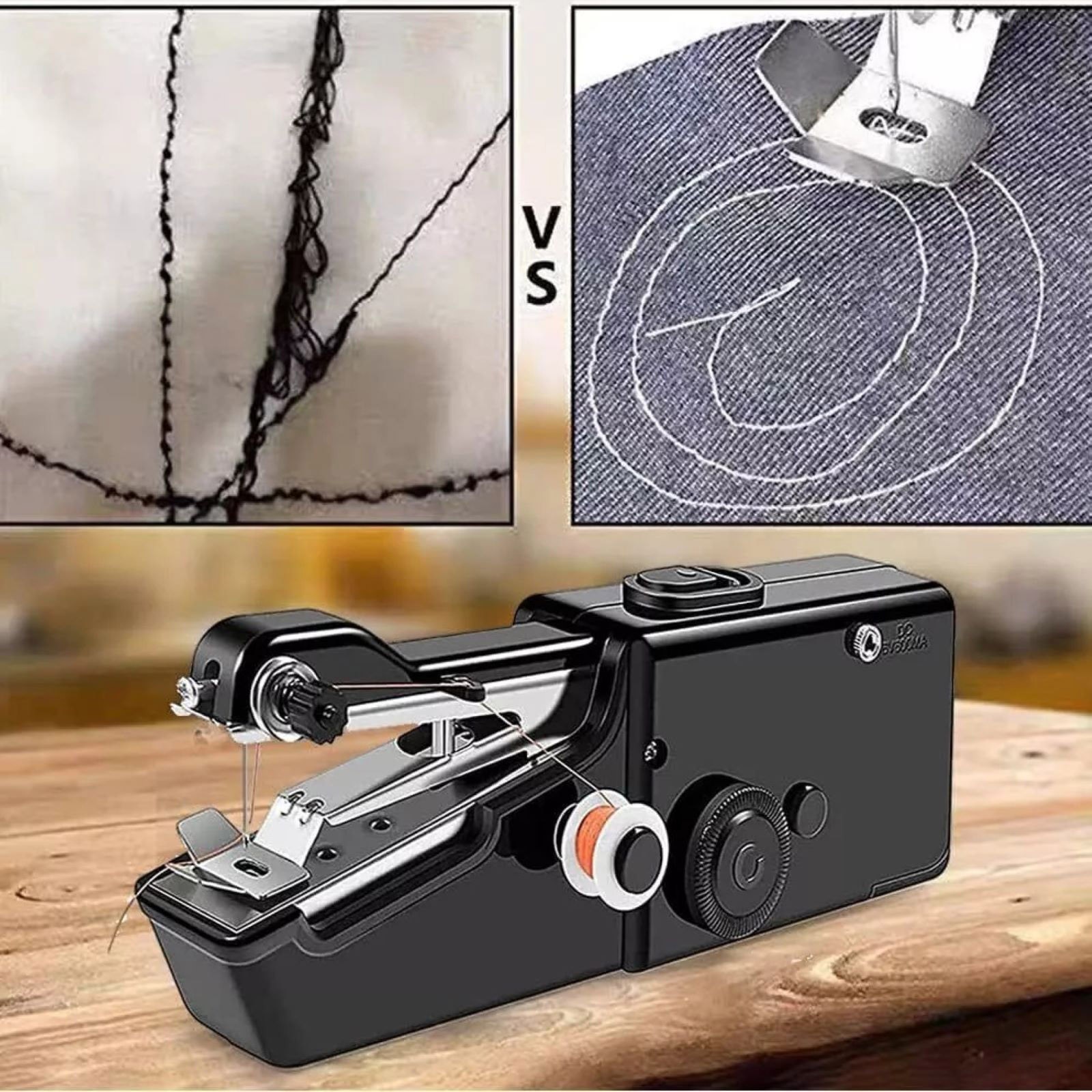 1Set Handheld Mini Sewing Machine Stitch Electric Compact Tool w/ Sewing Kit