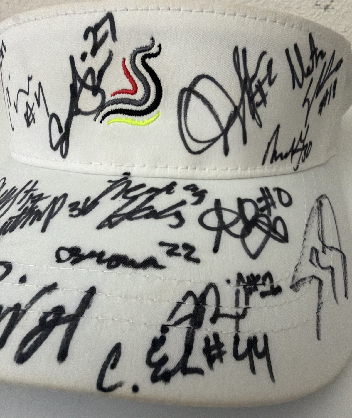 Evoshield White Golf Tennis Visor Hat Multi Signature Autographed Adjustable