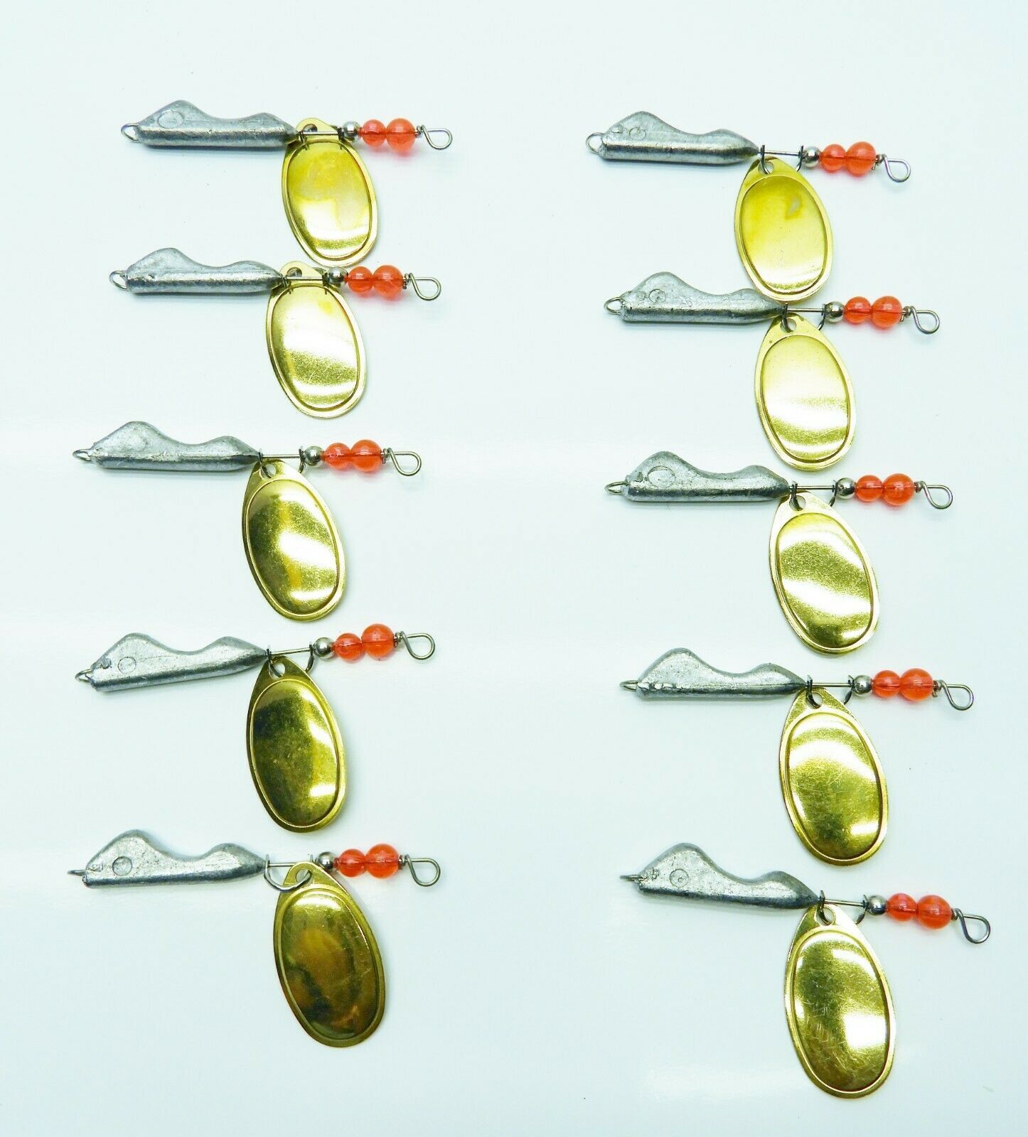 10 pcs Weight Forward 3/8 oz Erie Derie Style Spinner, Unpainted, W/out Hook