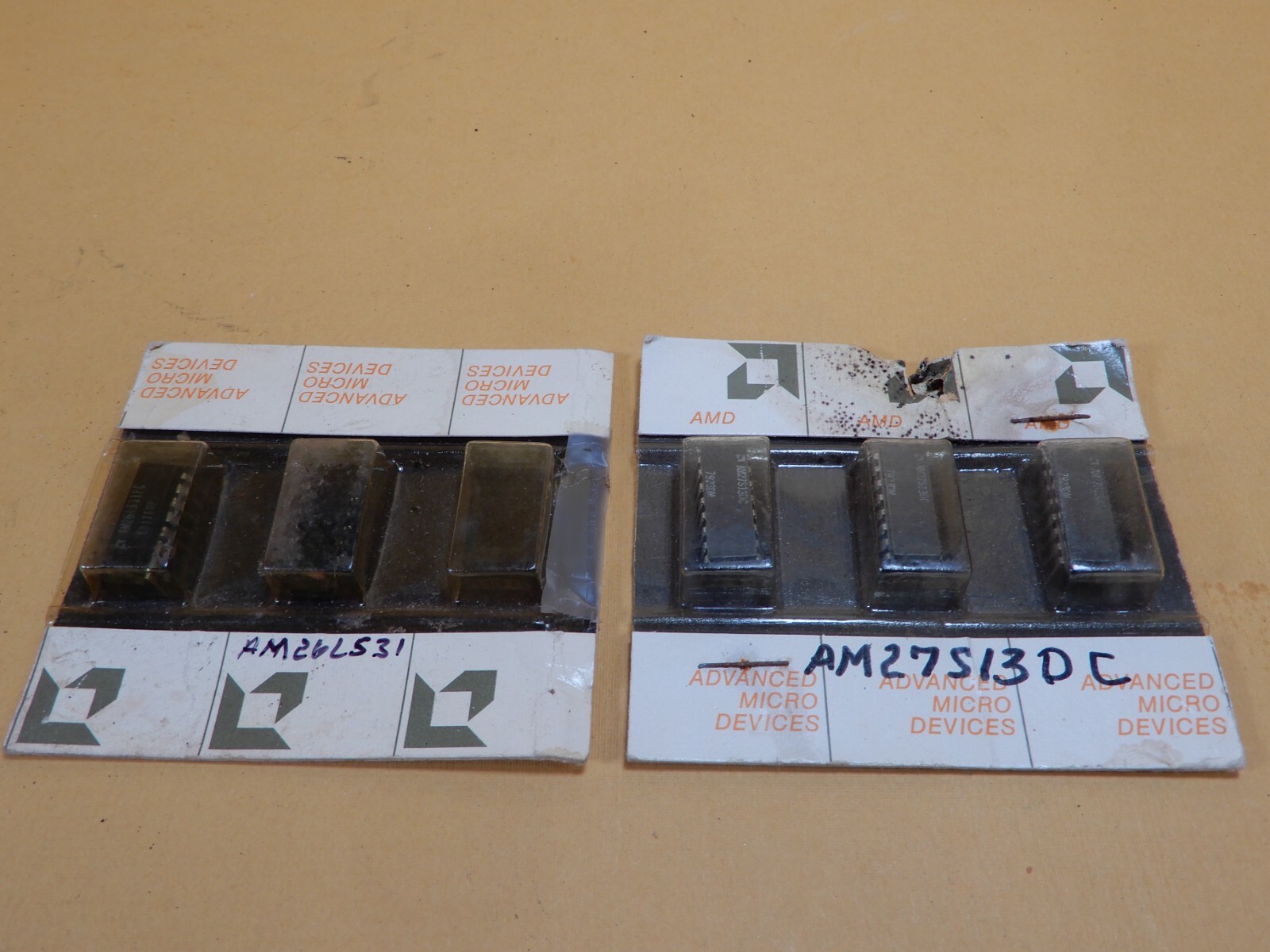 AMD AM26LS31PC (2) and AM27S13DC (3) NOS Original Packaging IC's