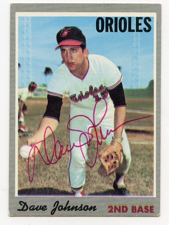 DAVE JOHNSON Signed 1970 Topps #45 Orioles Guaranteed Authentic KOA