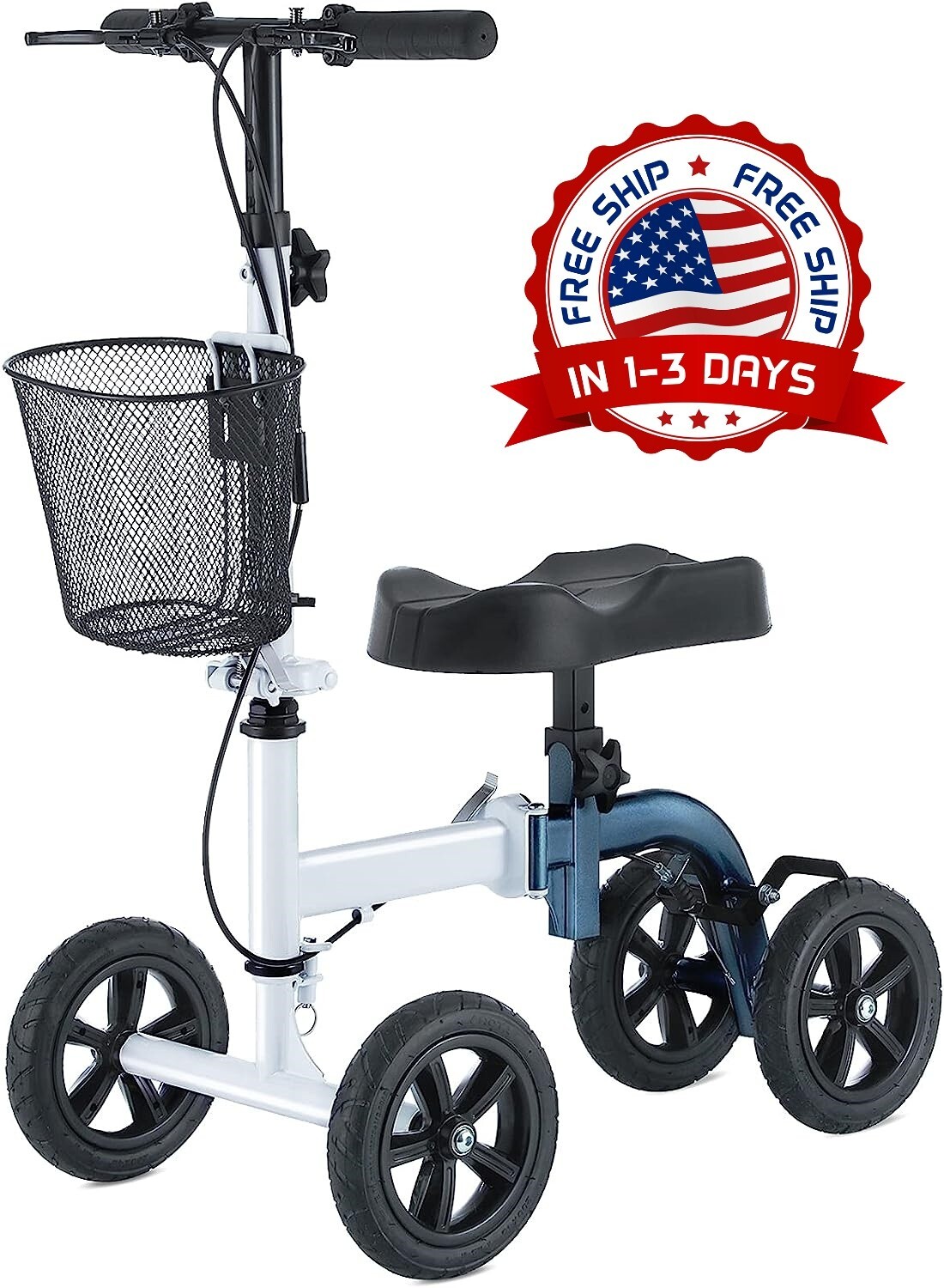 Andador plegable para patinete de rodilla para lesiones en los pies duradero NEW