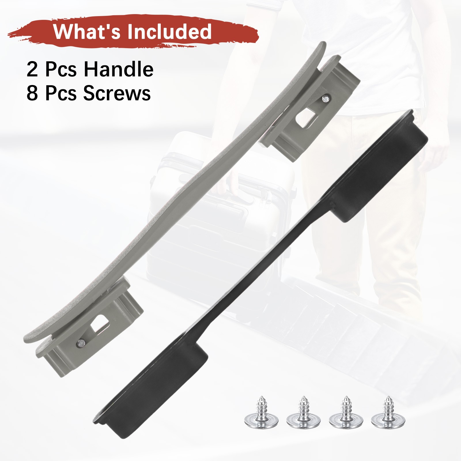 2PCS Luggage Replacement Handle for Suitcase - [Rock Grey-8.5IN]