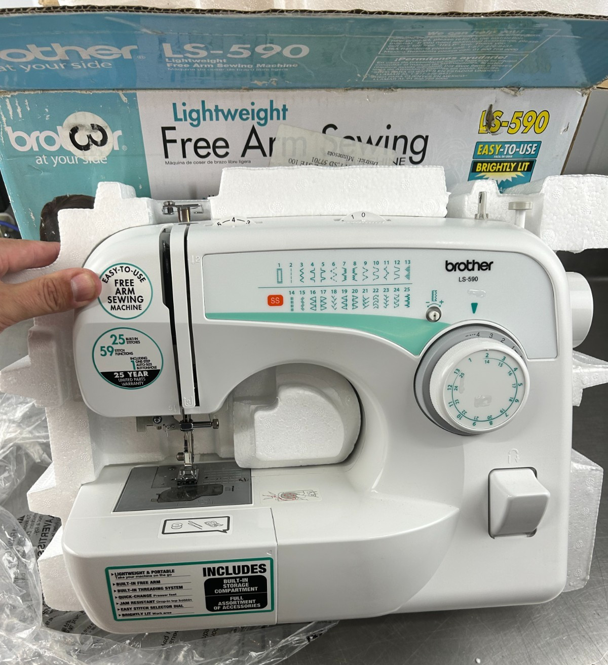 Brother LS-590 Sewing Machine Pre-Owned in Box Complete