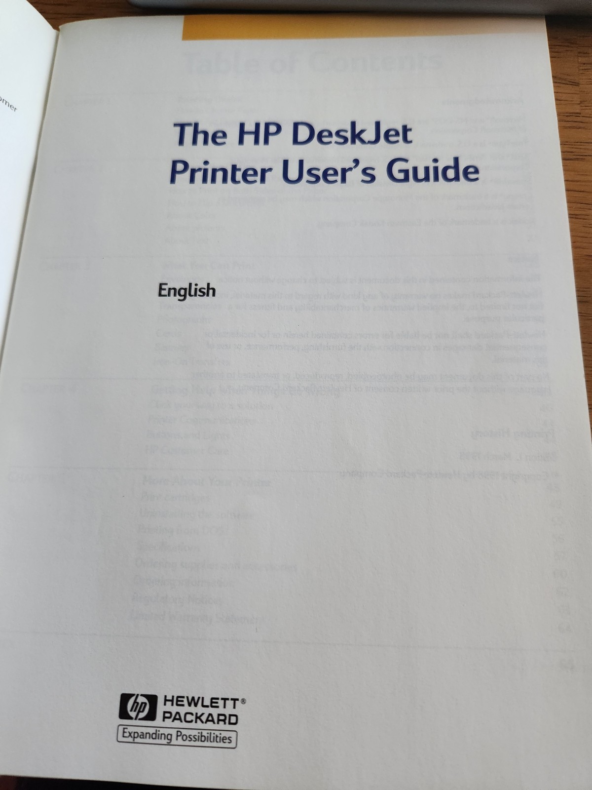 HP DeskJet 710C Series Printer User's Guide Hewlett Packard May 1998