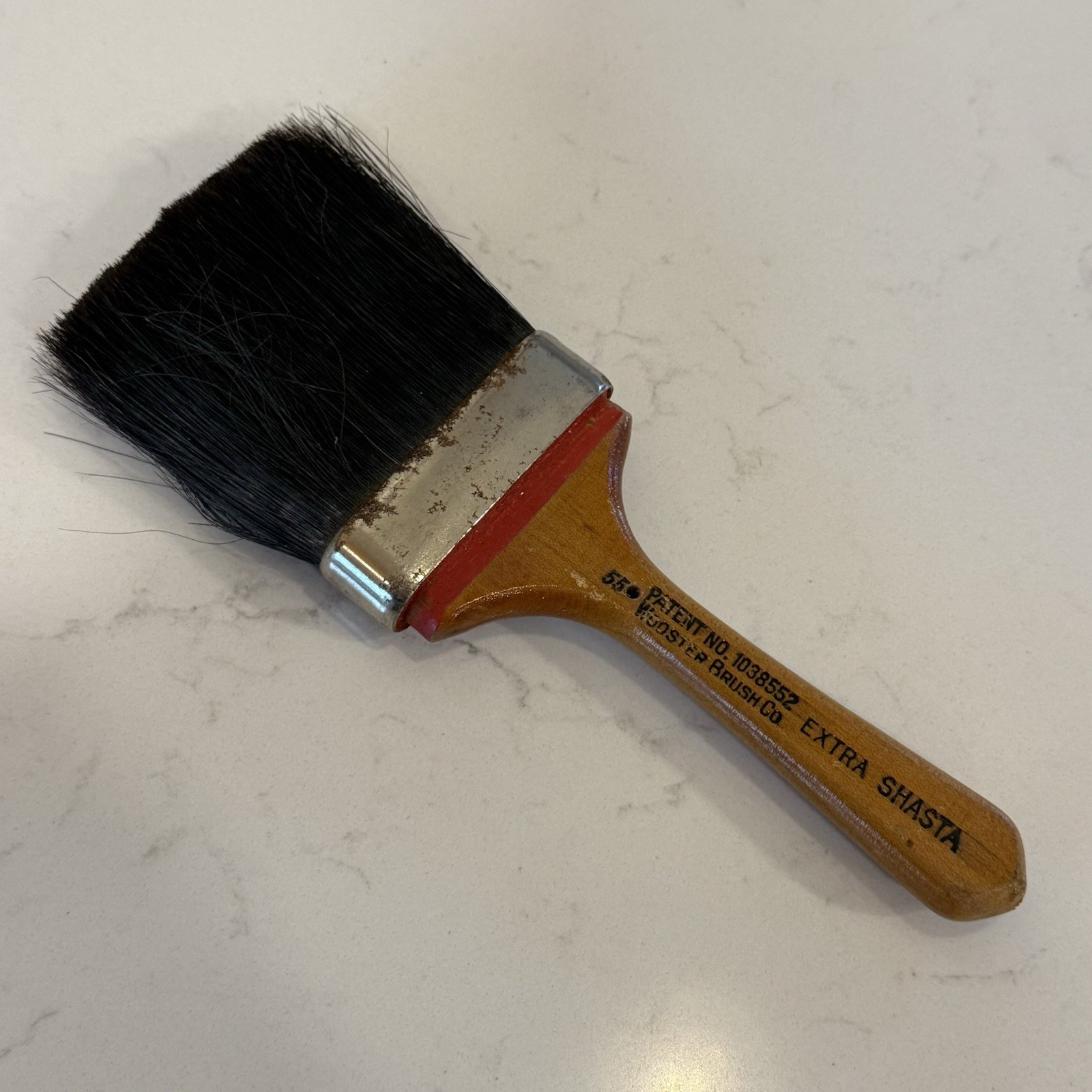 Vintage Paint Brush Wooden Handle 3" Wooster Extra Shasta 55; Foss-Set; 10" Long