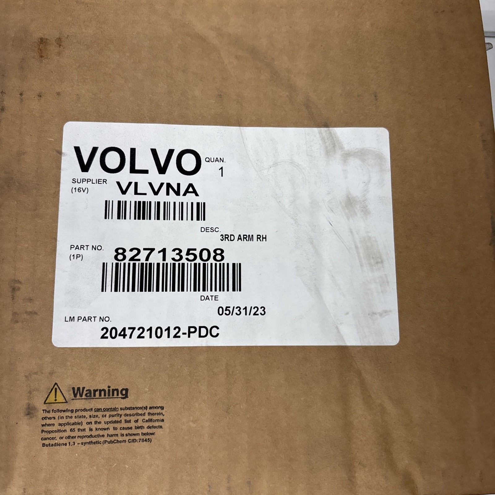 OEM Volvo 82713508 Right Side Mirror Arm RH 3rd Arm Truck VL VNL VNM NEW SEALED