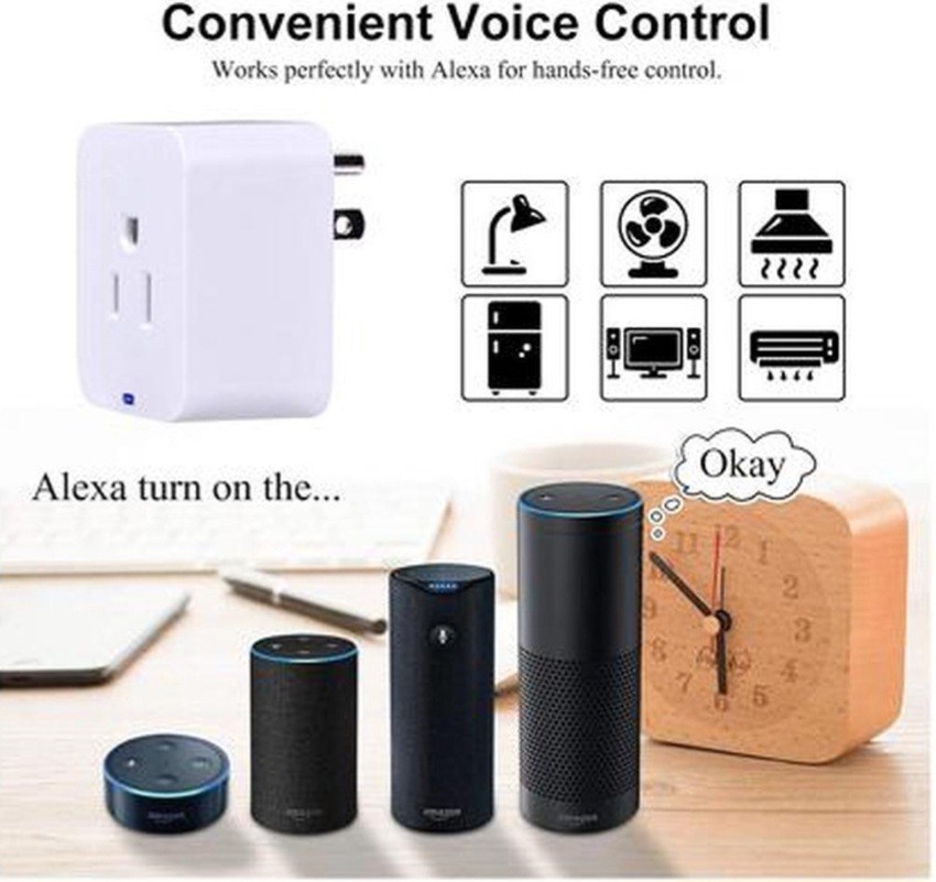 4 PACK Mini Smart 2.4G Wifi Plug Socket Outlet Work Alexa&Google Home Assistant