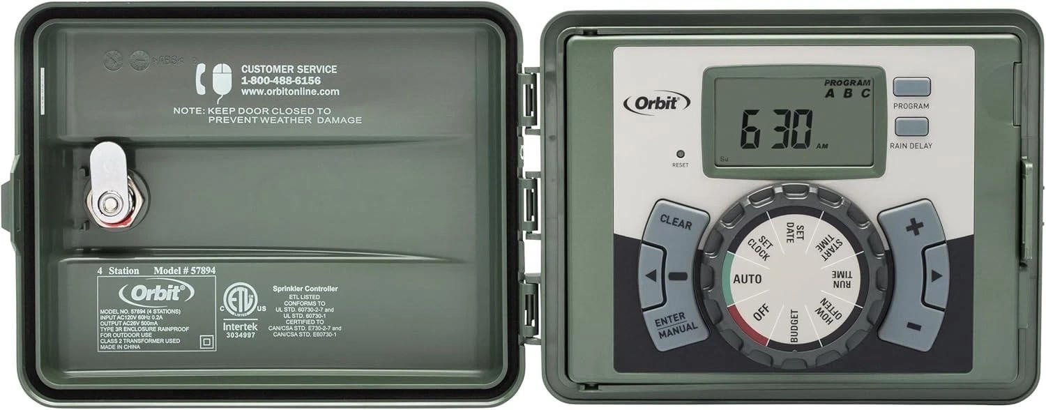 12-Station Outdoor Swing Panel Sprinkler System Timer